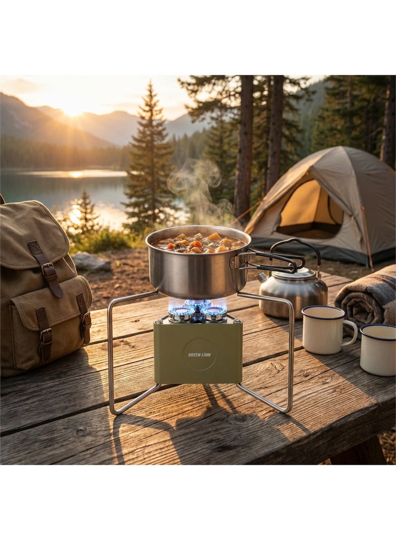 GREEN LION Portable gas stove for trips and camping with an ignition feature, lightweight and safe, equipped with a carrying bag, Suitable for Outdoor BBQs, Hiking Adventures, and Picnics - Image 3